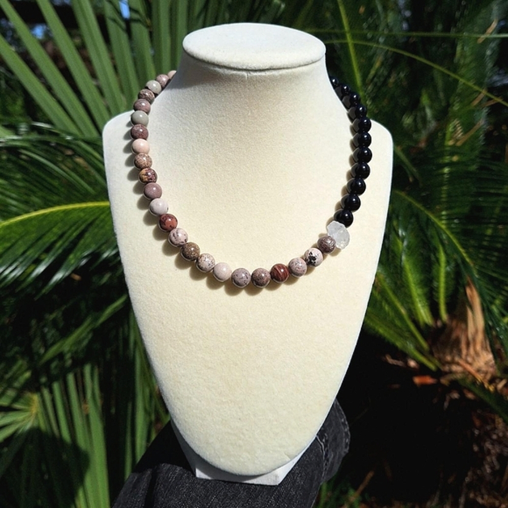 Onyx, Coffee Jasper Necklace ~ Handcrafted Jewelry
